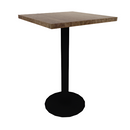 Proof 24" Square Pedestal Counter Table with Round Base Solid Wood Top