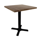 Proof 24" Square Pedestal Cafe Table with X-Base Solid Wood Top