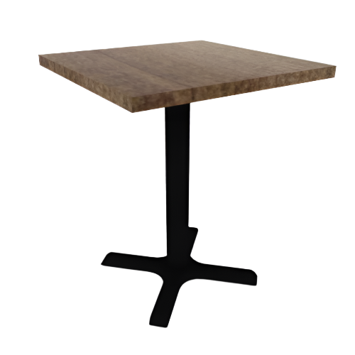 Proof 24" Square Pedestal Cafe Table with X-Base Solid Wood Top