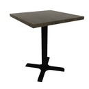Proof 24" Square Pedestal Cafe Table with X-Base Solid Wood Top