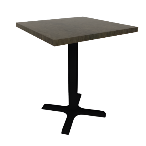 Proof 24" Square Pedestal Cafe Table with X-Base Solid Wood Top