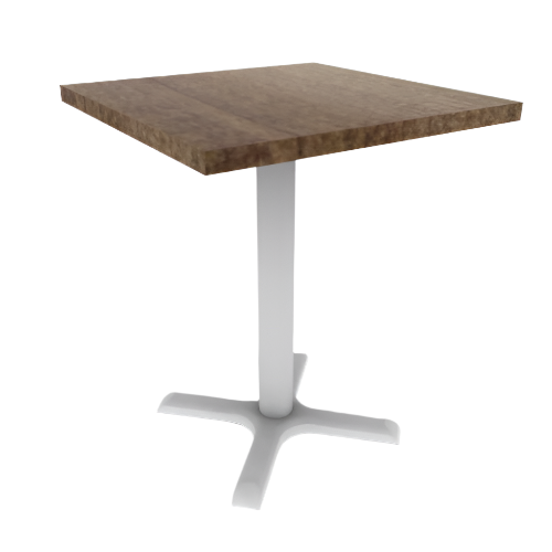 Proof 24" Square Pedestal Cafe Table with X-Base Solid Wood Top