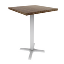 Proof 24" Square Pedestal Counter Table with X-Base Solid Wood Top