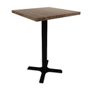 Proof 24" Square Pedestal Counter Table with X-Base Solid Wood Top