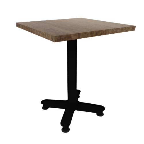 Proof 24" Square Pedestal Cafe Table with Arched Base Solid Wood Top