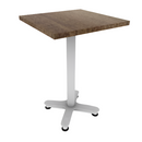 Proof 24" Square Pedestal Counter Table with Arched Base Solid Wood Top