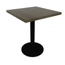 Proof 24" Square Pedestal Cafe Table with Round Steel Base Solid Wood Top