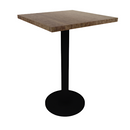 Proof 24" Square Pedestal Counter Table with Round Steel Base Solid Wood Top