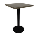 Proof 24" Square Pedestal Counter Table with Round Steel Base Solid Wood Top