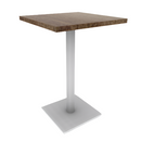 Proof 24" Square Pedestal Counter Table with Square Steel Base Solid Wood Top