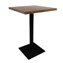 Proof 24" Square Pedestal Counter Table with Square Steel Base Solid Wood Top