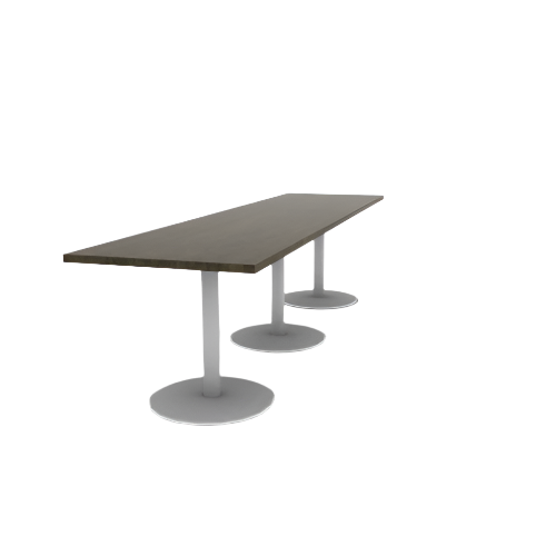 Proof 30" x 120" Rectangle Pedestal Cafe Table with Round Base Set of 3 Solid Wood Top