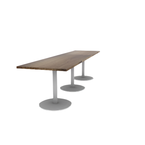 Proof 30" x 120" Rectangle Pedestal Cafe Table with Round Base Set of 3 Solid Wood Top