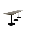 Proof 30" x 120" Rectangle Pedestal Counter Table with Round Base Set of 3 Solid Wood Top