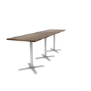 Proof 30" x 120" Rectangle Pedestal Counter Table with X-Base Set of 3 Solid Wood Top