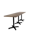 Proof 30" x 120" Rectangle Pedestal Counter Table with Arched Base Set of 3 Solid Wood Top