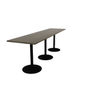 Proof 30" x 120" Rectangle Pedestal Counter Table with Round Steel Base Set of 3 Solid Wood Top