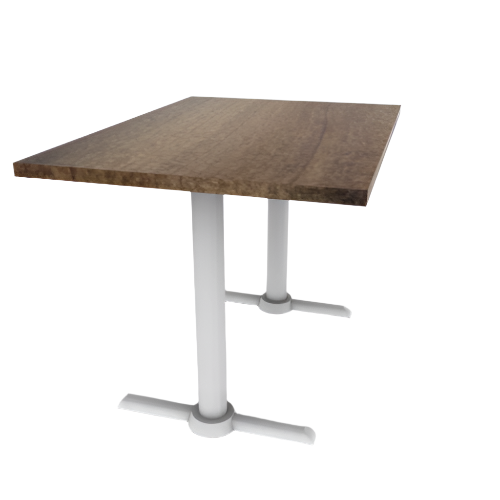 Proof 30" x 42" Rectangle Pedestal Cafe Table with Straight T-Legs Pair Solid Wood Top