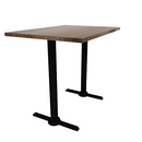 Proof 30" x 42" Rectangle Pedestal Counter Table with Straight T-Legs Pair Solid Wood Top