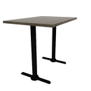 Proof 30" x 42" Rectangle Pedestal Counter Table with Straight T-Legs Pair Solid Wood Top