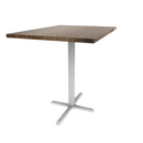 Proof 30" x 42" Rectangle Pedestal Counter Table with X-Style Base Solid Wood Top