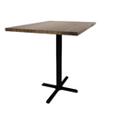 Proof 30" x 42" Rectangle Pedestal Counter Table with X-Style Base Solid Wood Top
