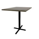 Proof 30" x 42" Rectangle Pedestal Counter Table with X-Style Base Solid Wood Top