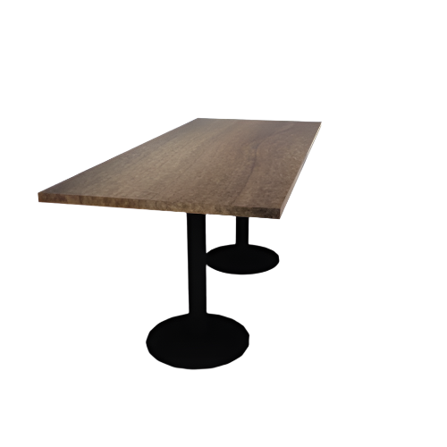 Proof 30" x 72" Rectangle Pedestal Cafe Table with Round Base Pair Solid Wood Top