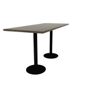 Proof 30" x 72" Rectangle Pedestal Counter Table with Round Base Pair Solid Wood Top