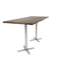 Proof 30" x 72" Rectangle Pedestal Counter Table with X-Base Pair Solid Wood Top