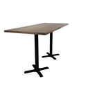 Proof 30" x 72" Rectangle Pedestal Counter Table with X-Base Pair Solid Wood Top