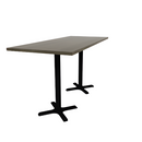 Proof 30" x 72" Rectangle Pedestal Counter Table with X-Base Pair Solid Wood Top