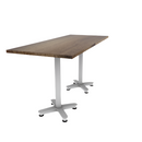 Proof 30" x 72" Rectangle Pedestal Counter Table with Arched Base Pair Solid Wood Top