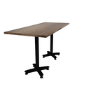 Proof 30" x 72" Rectangle Pedestal Counter Table with Arched Base Pair Solid Wood Top