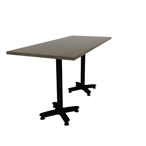 Proof 30" x 72" Rectangle Pedestal Counter Table with Arched Base Pair Solid Wood Top