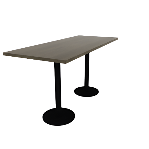 Proof 30" x 72" Rectangle Pedestal Counter Table with Round Steel Base Pair Solid Wood Top
