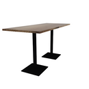 Proof 30" x 72" Rectangle Pedestal Counter Table with Square Steel Base Pair Solid Wood Top