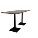 Proof 30" x 72" Rectangle Pedestal Counter Table with Square Steel Base Pair Solid Wood Top