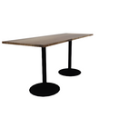 Proof 30" x 84" Rectangle Pedestal Counter Table with Round Base Pair Solid Wood Top