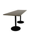 Proof 30" x 84" Rectangle Pedestal Counter Table with Round Steel Base Pair Solid Wood Top