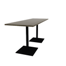 Proof 30" x 84" Rectangle Pedestal Counter Table with Square Steel Base Pair Solid Wood Top
