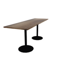 Proof 30" x 96" Rectangle Pedestal Counter Table with Round Base Pair Solid Wood Top