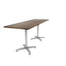 Proof 30" x 96" Rectangle Pedestal Counter Table with Arched Base Pair Solid Wood Top