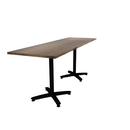 Proof 30" x 96" Rectangle Pedestal Counter Table with Arched Base Pair Solid Wood Top