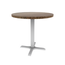 Proof 30" Dia Round Pedestal Cafe Table with X-Base Solid Wood Top