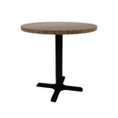 Proof 30" Dia Round Pedestal Cafe Table with X-Base Solid Wood Top