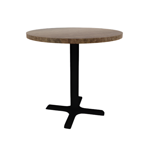 Proof 30" Dia Round Pedestal Cafe Table with X-Base Solid Wood Top
