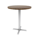 Proof 30" Round Pedestal Counter Table with X-Base Solid Wood Top