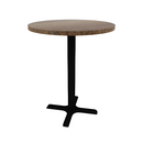 Proof 30" Round Pedestal Counter Table with X-Base Solid Wood Top
