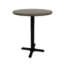 Proof 30" Round Pedestal Counter Table with X-Base Solid Wood Top